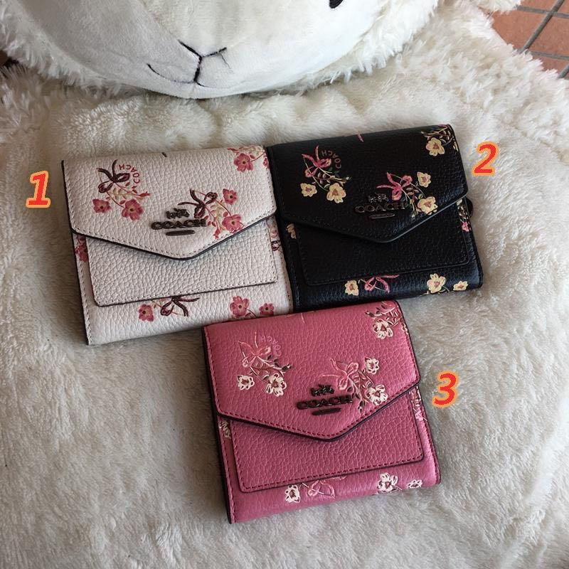 Coach Trifold Small Wallet with Floral Bow Print F28445