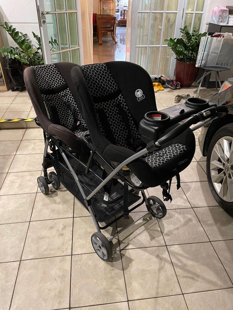 Cosco car seats and baby trend double stroller, Babies & Kids, Going