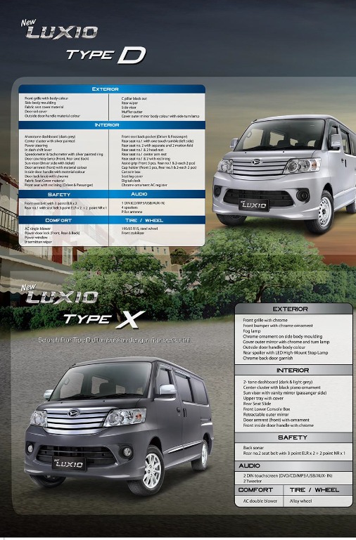 Daihatsu Luxio Nik Otr Tangerang Mobil Motor Mobil Untuk