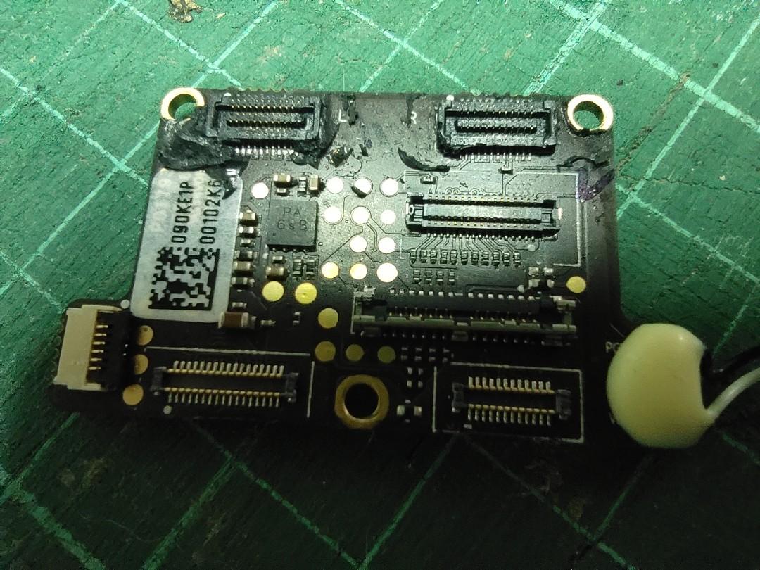 DJI Mavic Pro gimbal camera board (Category: Drones) located in Paranaque City. Submitted by mispelled (Listing ID 1138401465, Image 2). Description: Pulled from a Mavic Pro. Issue: one of the connecting clips inner pins are broken. see pics..