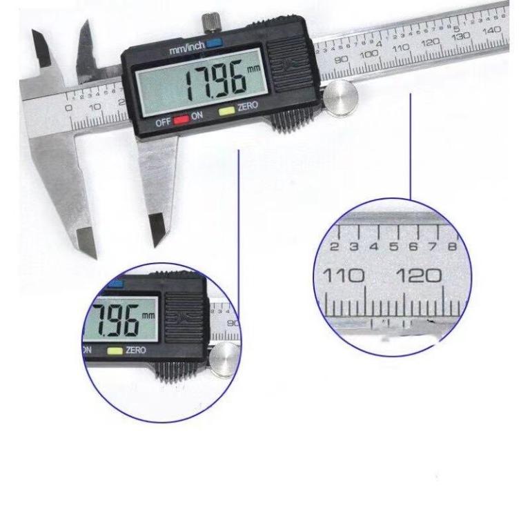 E-shop: DIGITAL CALIPER 150mm (6" ) (Category: Construction Tools & Equipment) located in Quezon City. Submitted by erica1239 (Listing ID 1138357291, Image 3). Description: Made of hardened stainless steel An ideal tool for a broad range of industrial and automotive applications Zero setting in any position Basic measuring function: Inside, outside, depth and step measuring Comes with aeasy to read large LCD display An ideal tool for a broad rang
