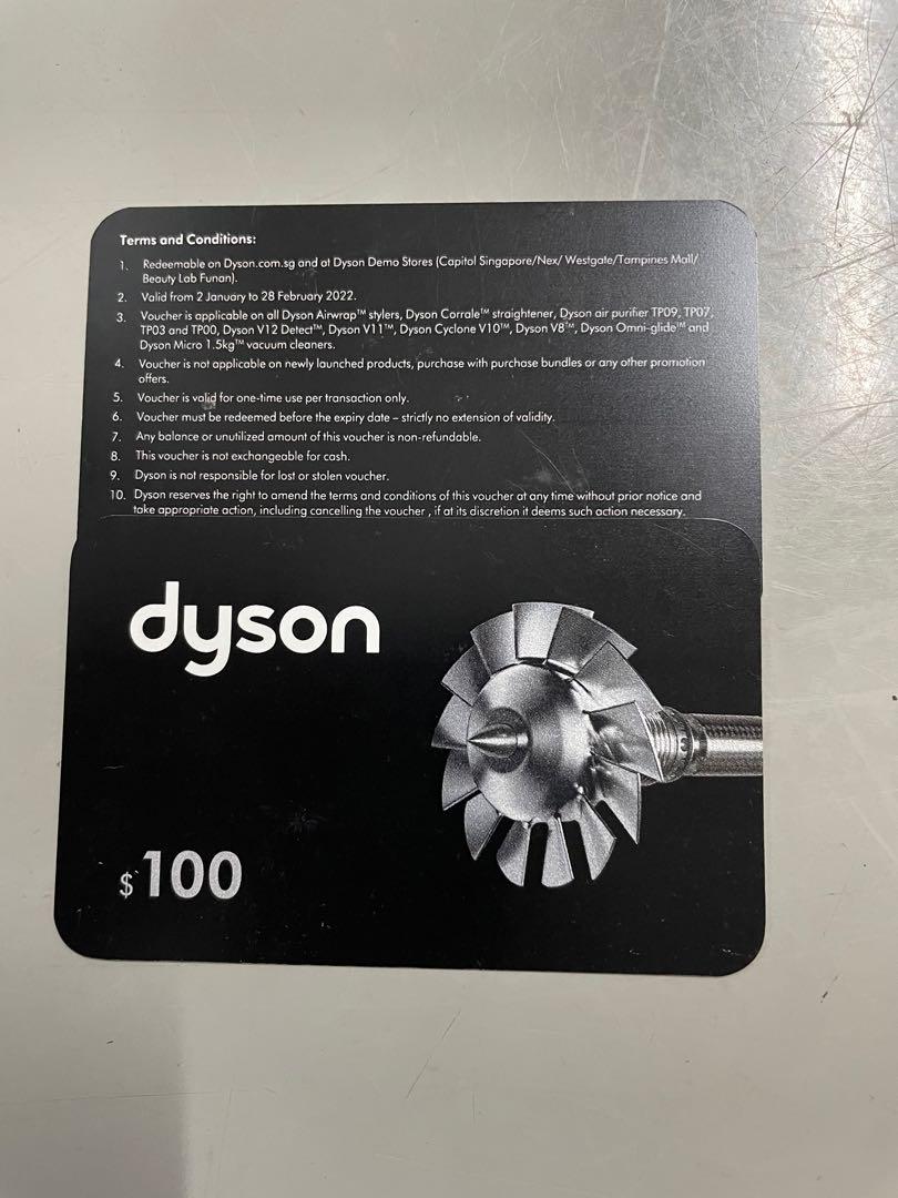 Dyson 100 gift card, Tickets & Vouchers, Vouchers on Carousell