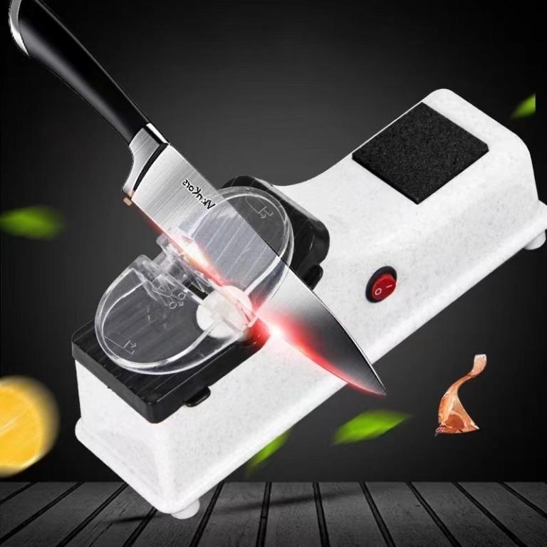 E-shop: Electric Knife Sharpener (Category: Other Kitchenware & Tableware) located in Quezon City. Submitted by erica1239 (Listing ID 1138398143, Image 3). Description: Features: USB current: 5V 2A Size: 23.5*9*6.5 color: White Material: Plastic Comparison before and after sharpening the knife Good or bad, at a glance Before sharpening Blunt knife, difficult to cut meat Difficult to cut, water flowing After sharpening The knife is sharp, everythi