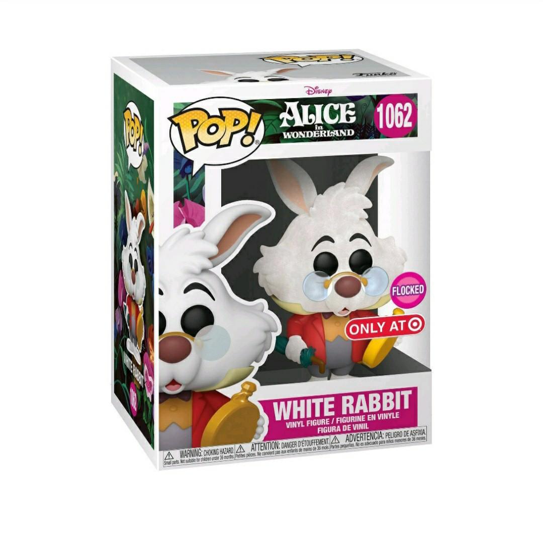 Funko Pop Vinyl Disney White Rabbit FLOCKED Figure TARGET Exclusive #1062