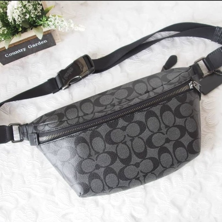 Guaranteed Original Coach Grade Belt Bag In Signature Canvas And