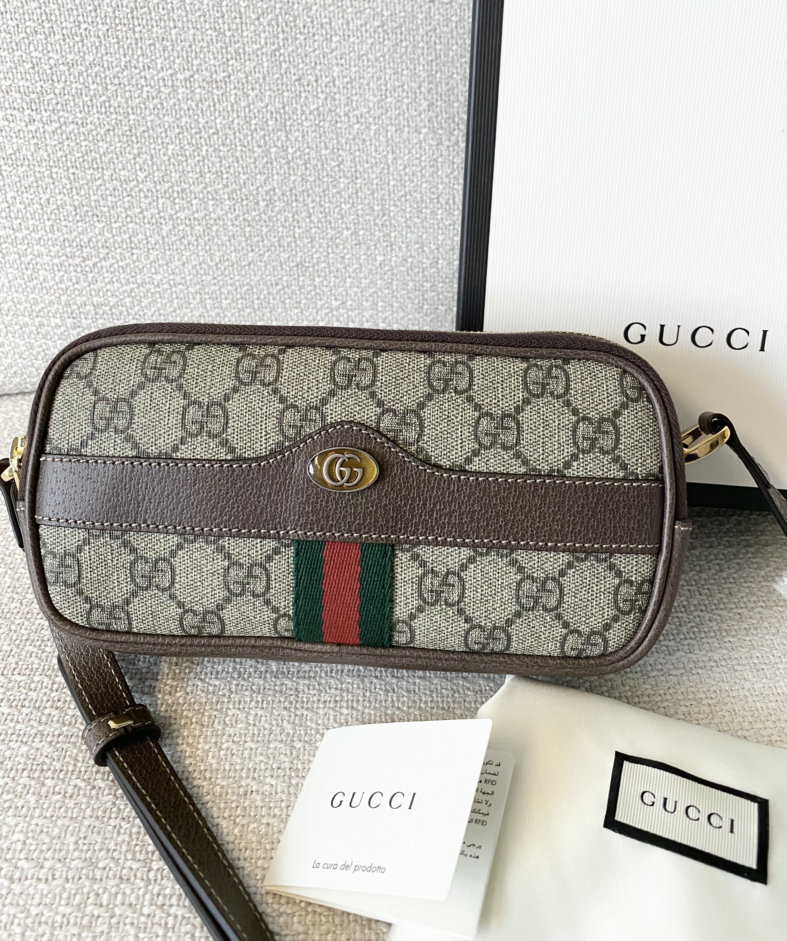 GUCCI Supreme Ophedia Crossbody Camera Sling Bag 100