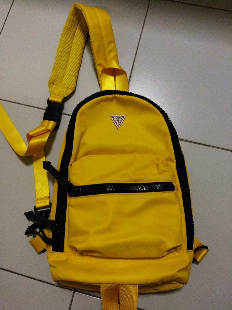 Yellow guess backpack on sale