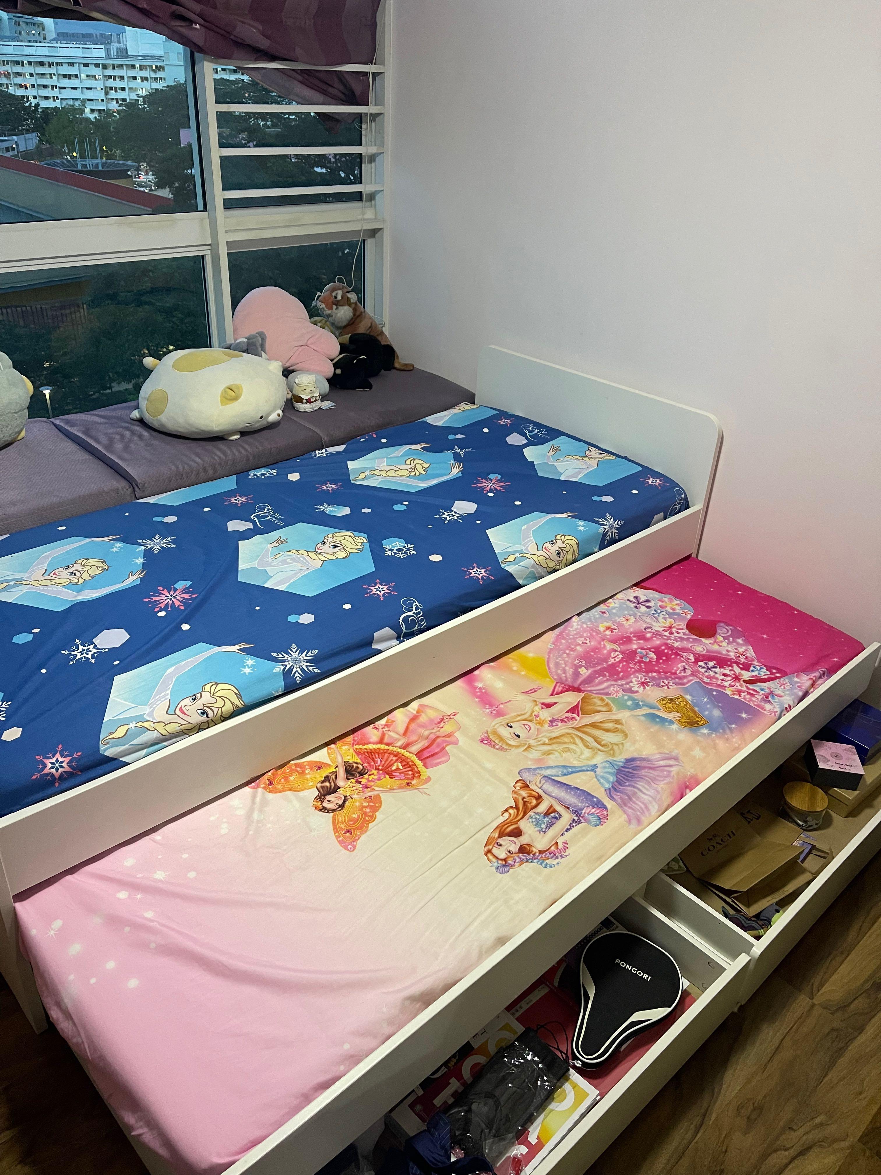 ikea bed frame plus mattress and two drawers, Furniture & Home Living