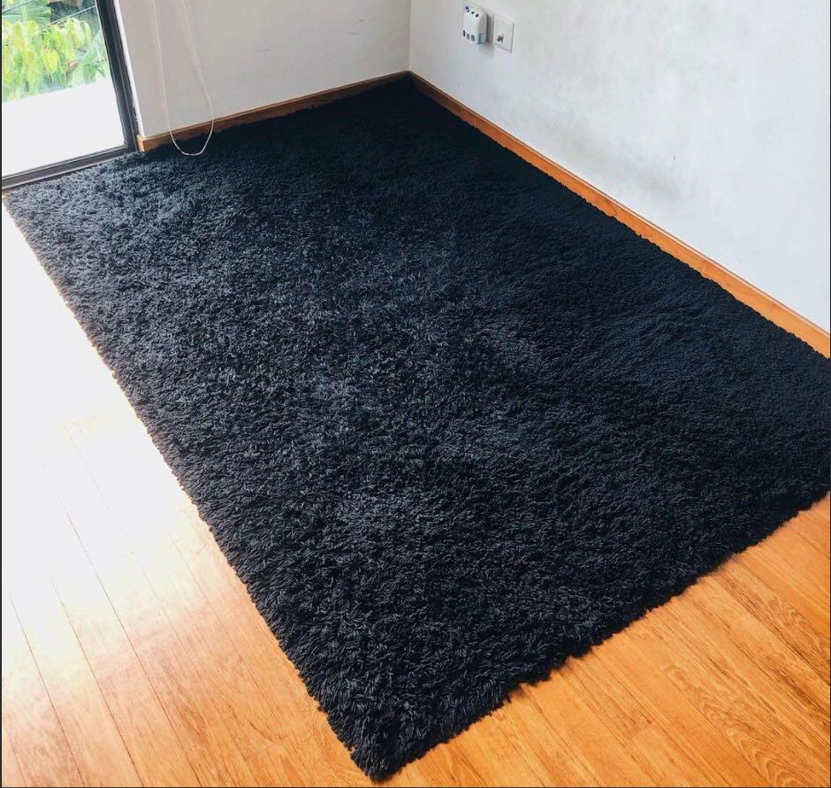 Ikea Black Carpet, Furniture & Home Living, Home Decor, Carpets, Mats