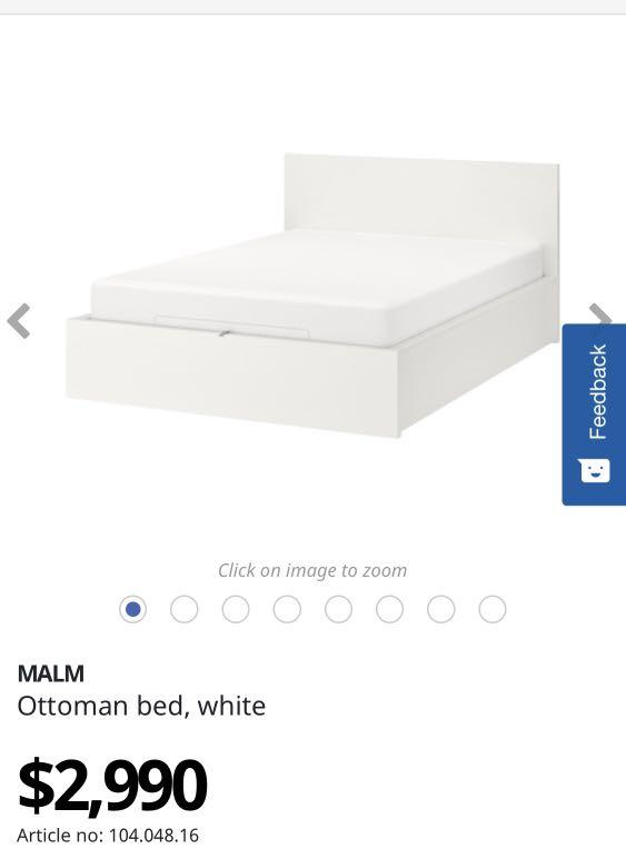 Ikea ottoman double bed frame, 傢俬＆家居, 傢俬, 床架及床褥 Carousell