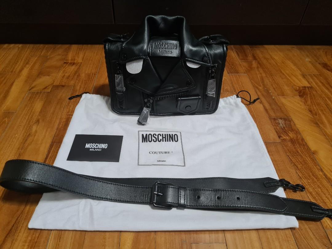 Limited Edition Moschino Biker Bag (Full Calf Leather) Open to