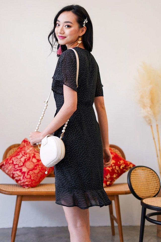 Polka dot 2025 asymmetrical dress