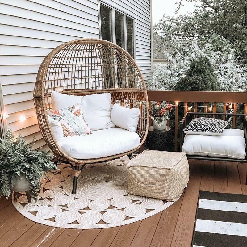 wooden egg chair