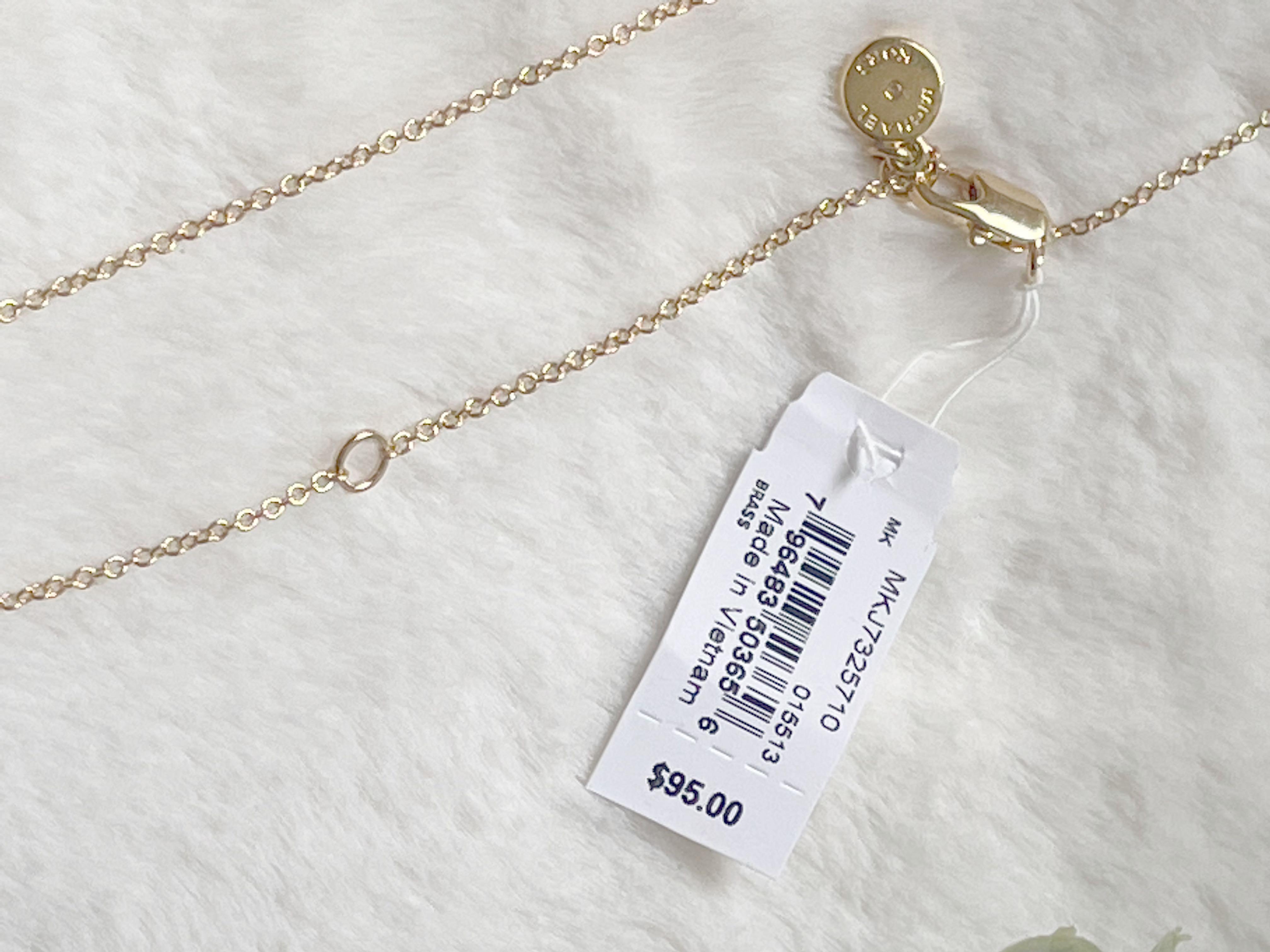 Michael Kors GoldTone Pave Round Pendant Necklace  Dore Jewelry