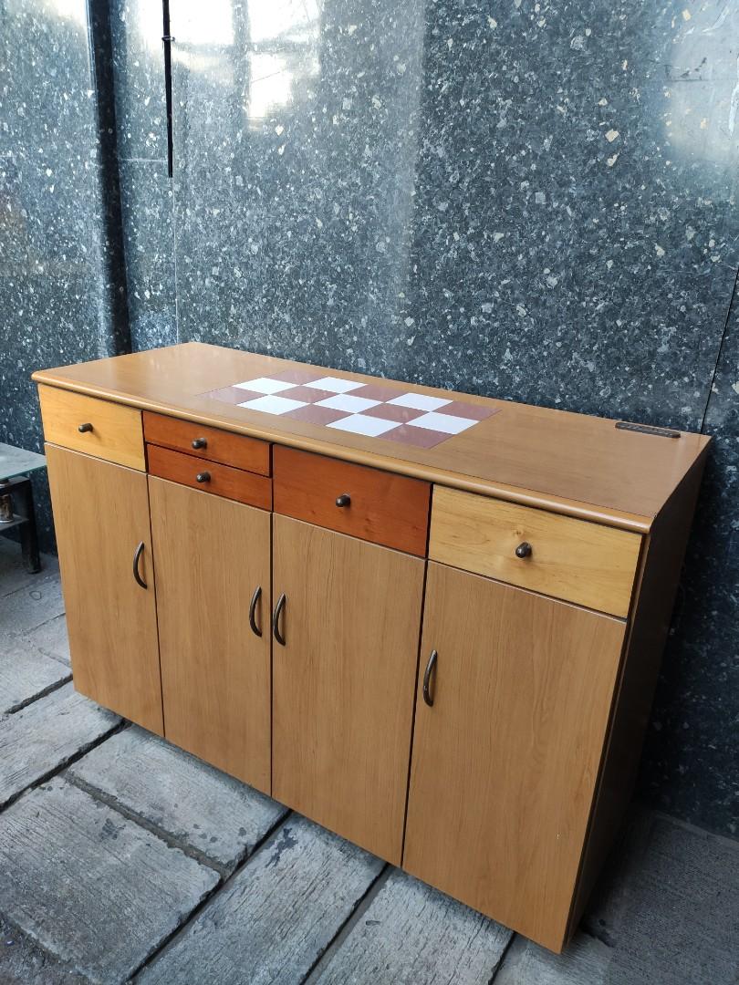 Movable Kitchen Island Table w/ Tile Top, Furniture & Home ...