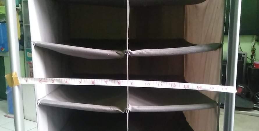 Multi purpose storage rack (Category: Storage Boxes & Baskets) located in Valenzuela. Submitted by cecille08 (Listing ID 1138453815, Image 3). Description: Used as shoe rack pero multi purpose naman sya. Meas: 51" ht x 17" width Negotiable Rfs decluttering.
