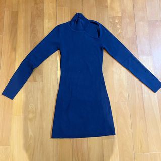 New Missguided Navy High Neck Dress 全新寶藍色高領連身裙64198644901507110