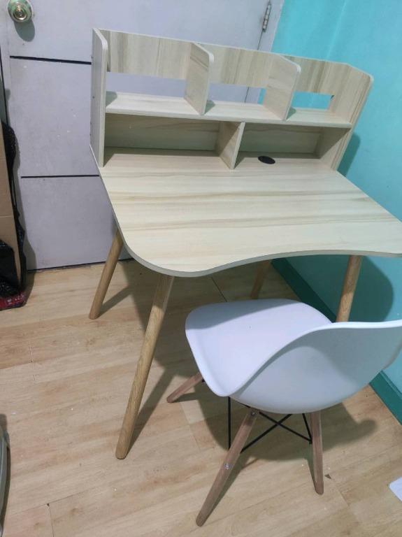 New Scandi Table (Set) available (Category: Tables & Sets) located in Manila. Submitted by affordshopz (Listing ID 1138462025, Image 1). Description: Nordic Desk Computer Table Office table Laptop Table Study Table Eames Chair Color : White Material: Wooden Size 80x40x73CM 2200 FOR SET (900 PHP FOR CHAIR ONLY) SAVE 50PHP New design of scandinavian computer table with drawers on the side, color may varied on picture and size approximation Curved c