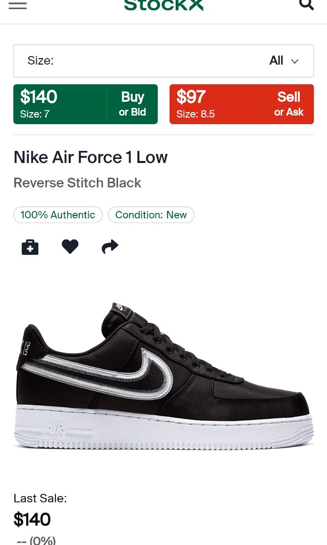 nike air force reverse stitch