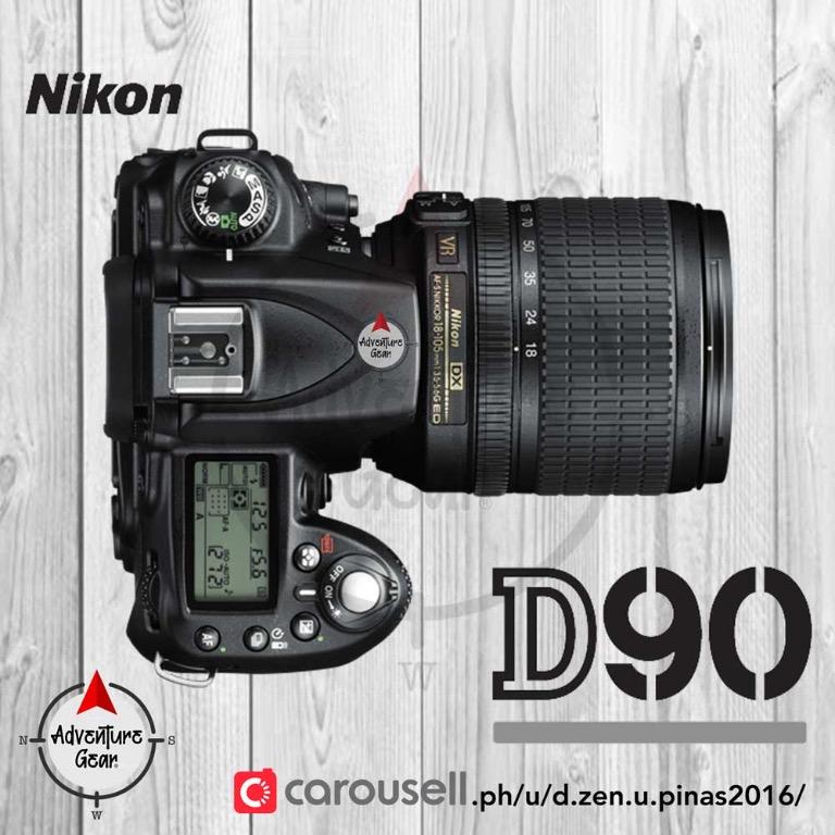 Nikon D90 with Photography Equipment (Category: Cameras) located in San Mateo. Submitted by adventure.gear.ph (Listing ID 1138454538, Image 1). Description: ★ Nikon D90 DLSR Camera with Accessories ★ 1 Nikon D90 Body: Accessory Shoe Cover BS-1, LCD Monitor Cover BM-10, Body Cap BF-1A & Camera Strap AN-DC1 1 Nikon AF-S DX NIKKOR 18-105mm F3.5-5.6G ED VR LC-67 Snap-on Front Lens Cap 67mm, LF-4 Rear Lens Cap, HB-32 Bayonet Lens Hood, Sigma DG UV Len