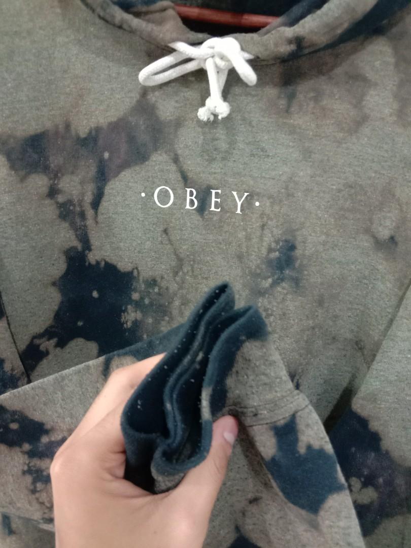 Obey novel bleached black hoodie sale