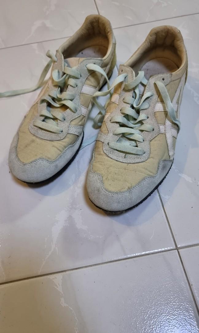 Onitsuka Tiger. Worn twice only but dusty. (Category: Sneakers) located in Singapore. Submitted by thisistheone (Listing ID 1138545709, Image 1). Description: Selling a whole lot of Authentic Sneakers( See my Listing) which my shoe cardboard can't take it anymore. Hence need to sell! my Size is US 9.5 to 10. May or may not have box. I am a responsible and hygienic seller, will sanitise and dust/clean off as much as I can as I have not worn these 