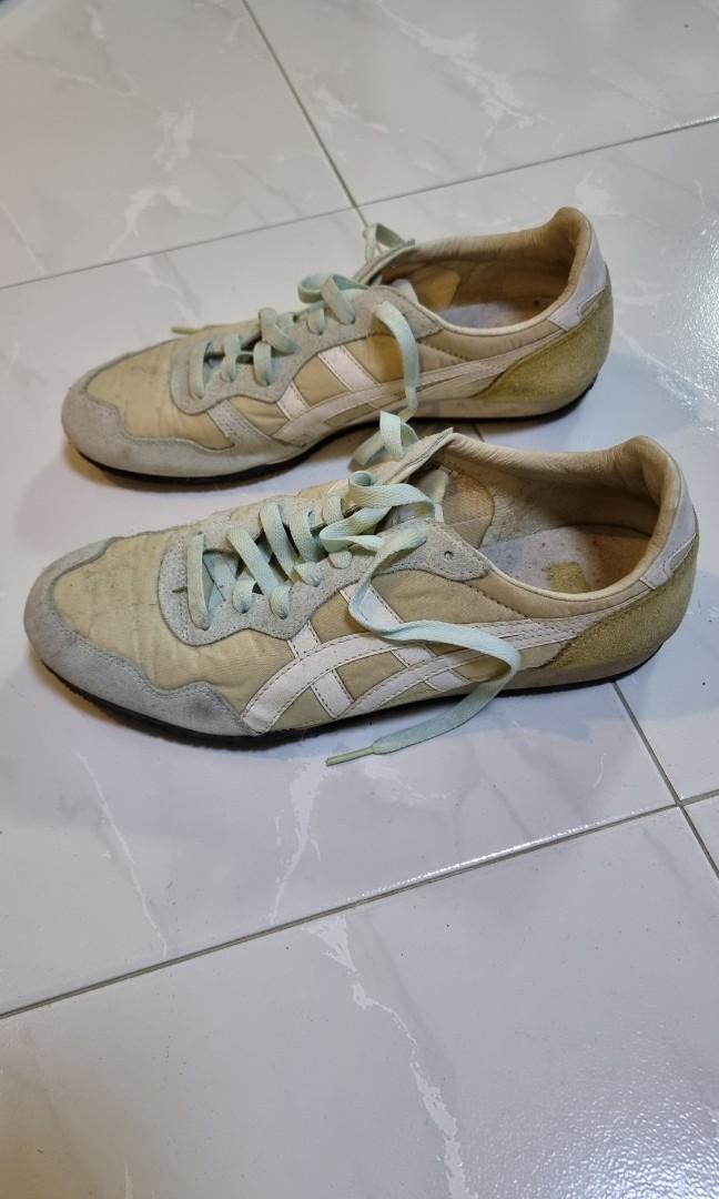Onitsuka Tiger. Worn twice only but dusty. (Category: Sneakers) located in Singapore. Submitted by thisistheone (Listing ID 1138545709, Image 2). Description: Selling a whole lot of Authentic Sneakers( See my Listing) which my shoe cardboard can't take it anymore. Hence need to sell! my Size is US 9.5 to 10. May or may not have box. I am a responsible and hygienic seller, will sanitise and dust/clean off as much as I can as I have not worn these 