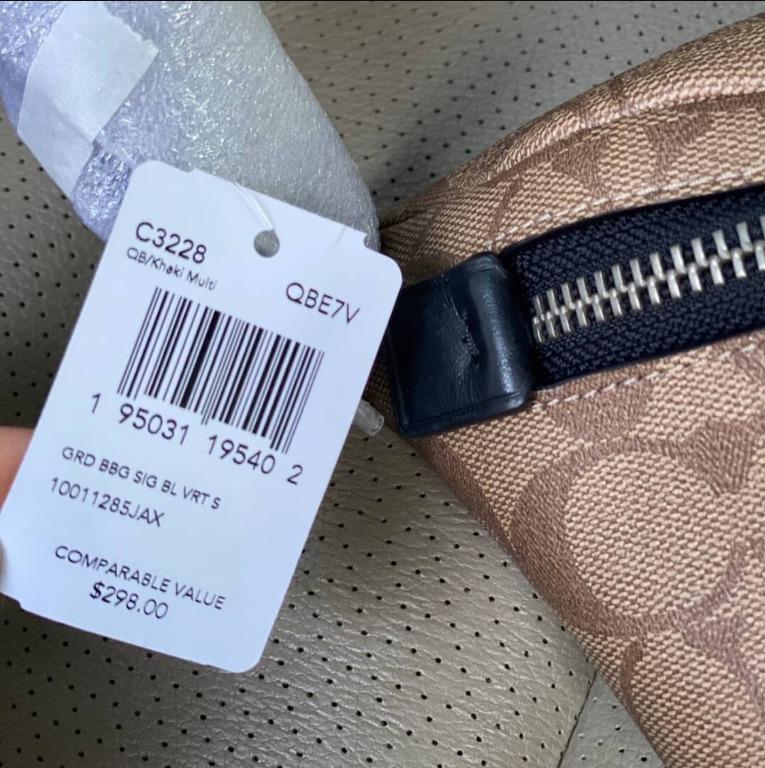 Original Coach Grade Belt Bag In Signature Canvas With Varsity Stripe