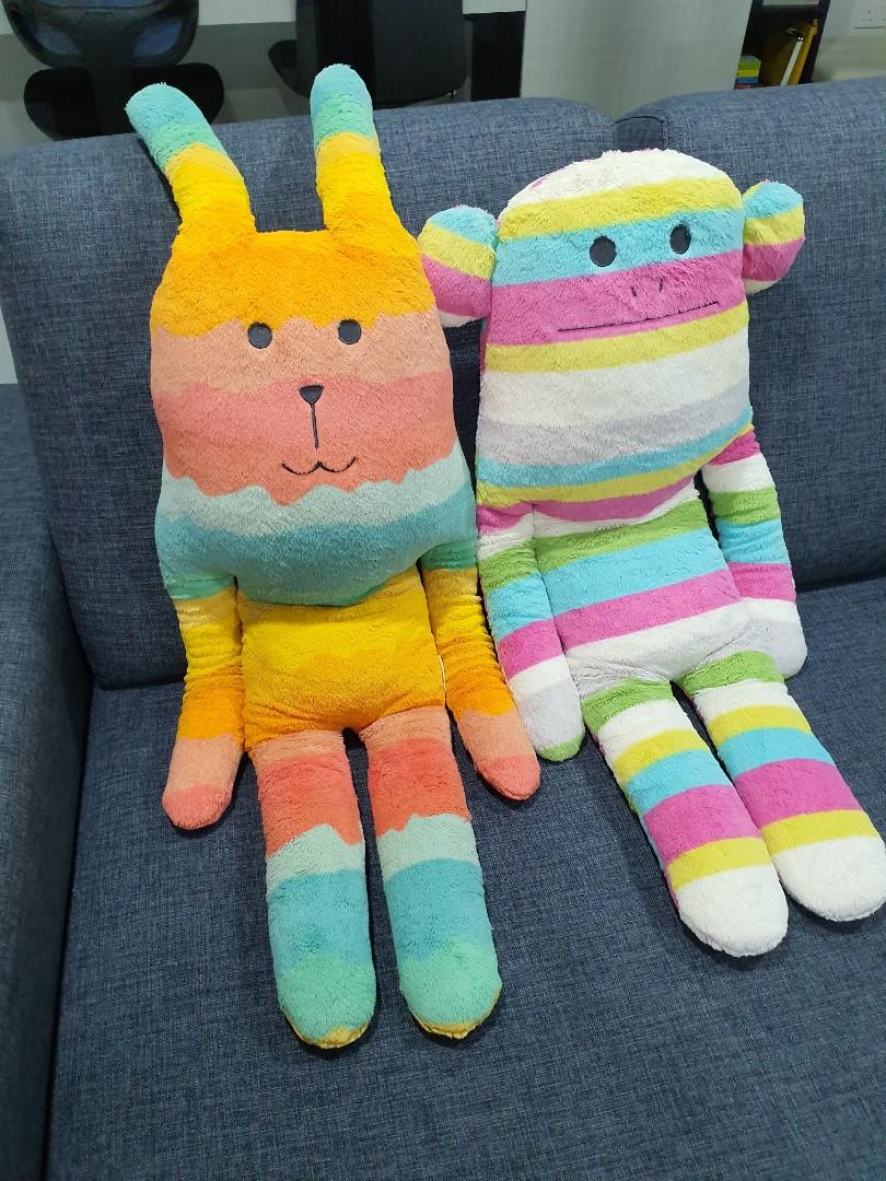 CRAFTHOLIC Plush toys Rainbow Rabbit Large Holding Cushion NEW From JAPAN F/S 