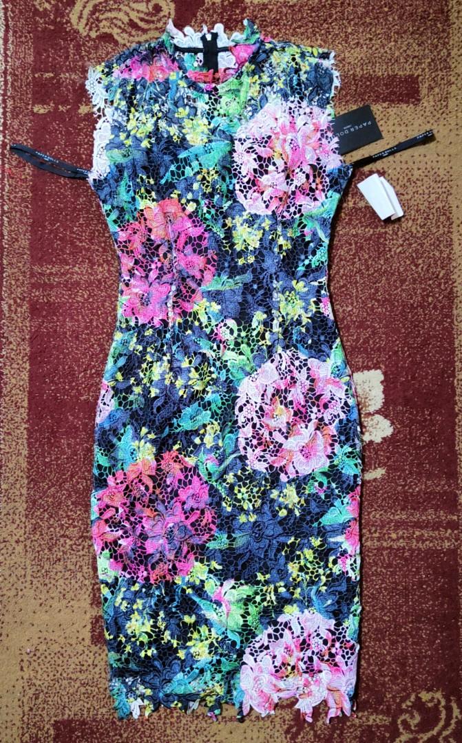 PAPER DOLLS LACE HIGH NECK FLORAL CROCHET MIDI DRESS, Women's Fashion,  Dresses & Sets, Dresses on Carousell