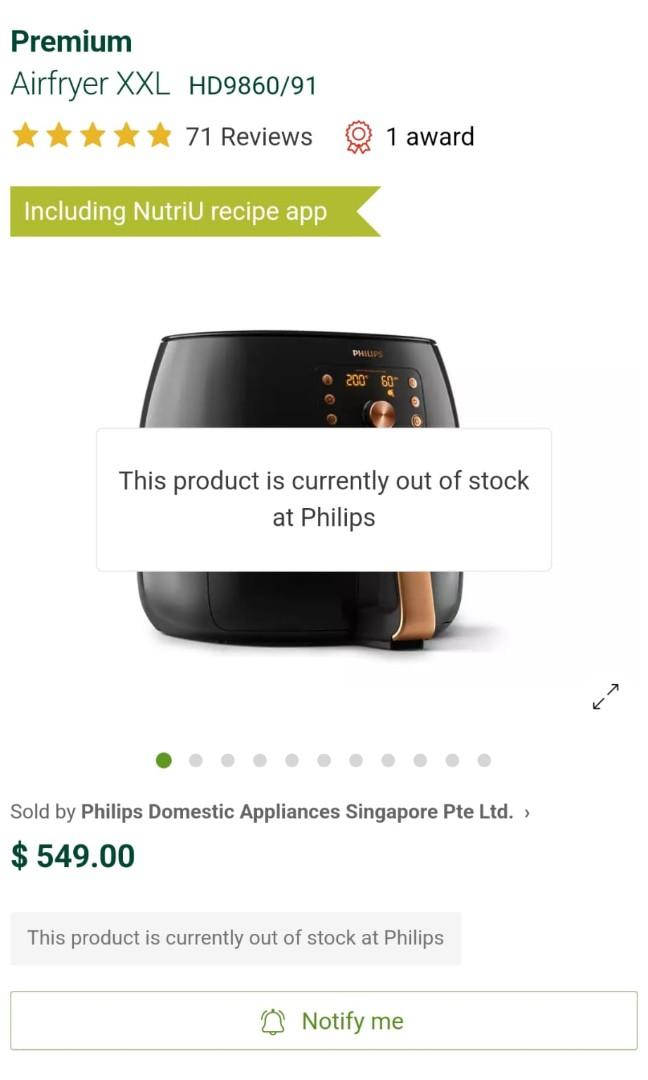 Philips Airfryer XXL HD9860/91, Furniture & Home Living, Kitchenware