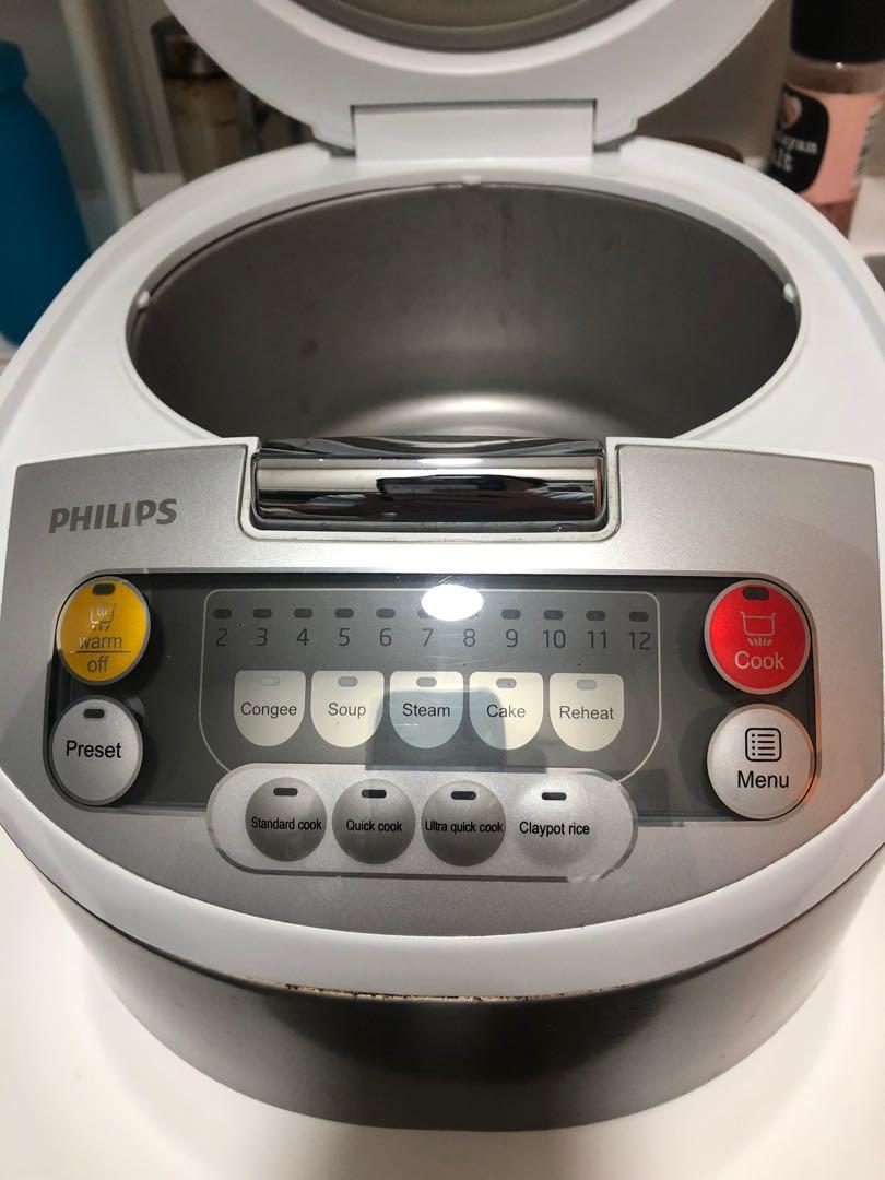 Philips Viva Collection Fuzzy Logic Rice Cooker, Grey, HD3031, TV & Home Appliances, Kitchen