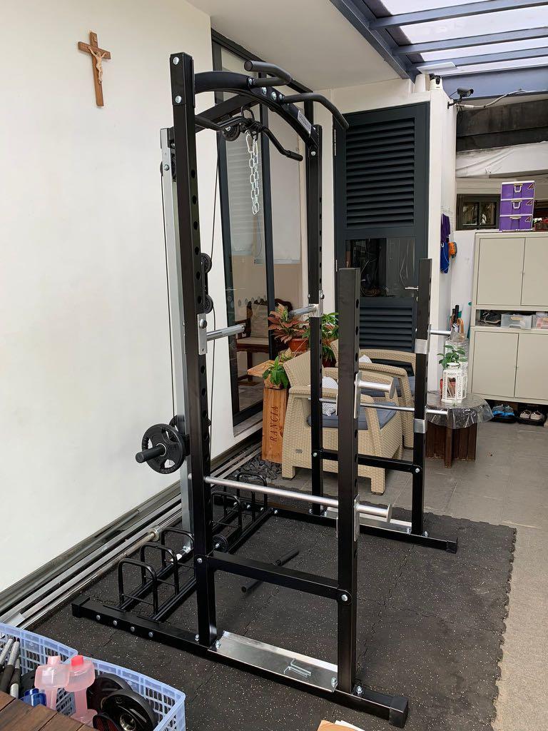 Power/squat Rack + Cable Attachment, Sports Equipment, Exercise