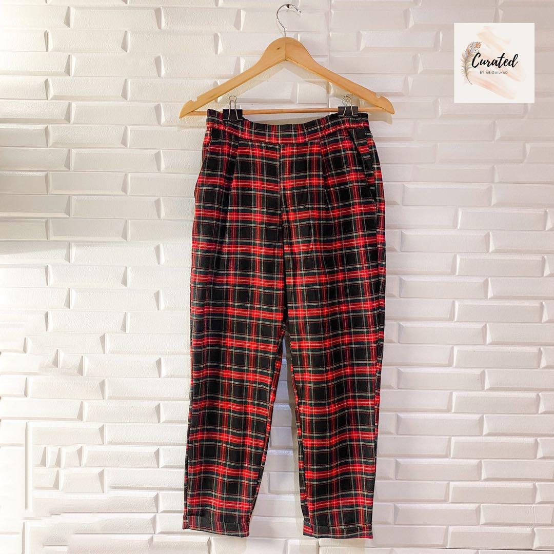 Tartan pants pull and bear cheap