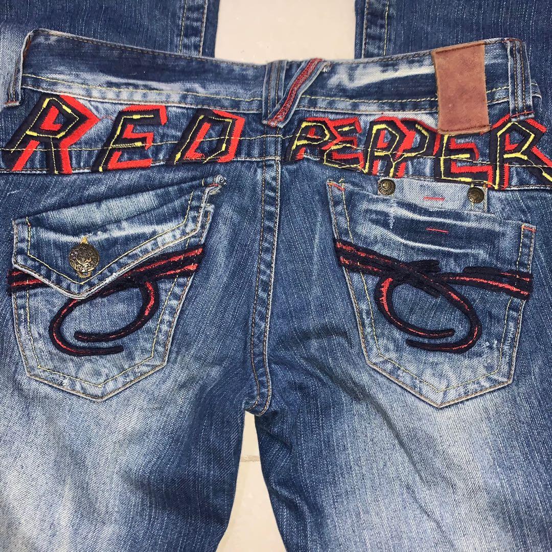 Red Pepper Engineered Y2K Jeans Bizarre Bazaar