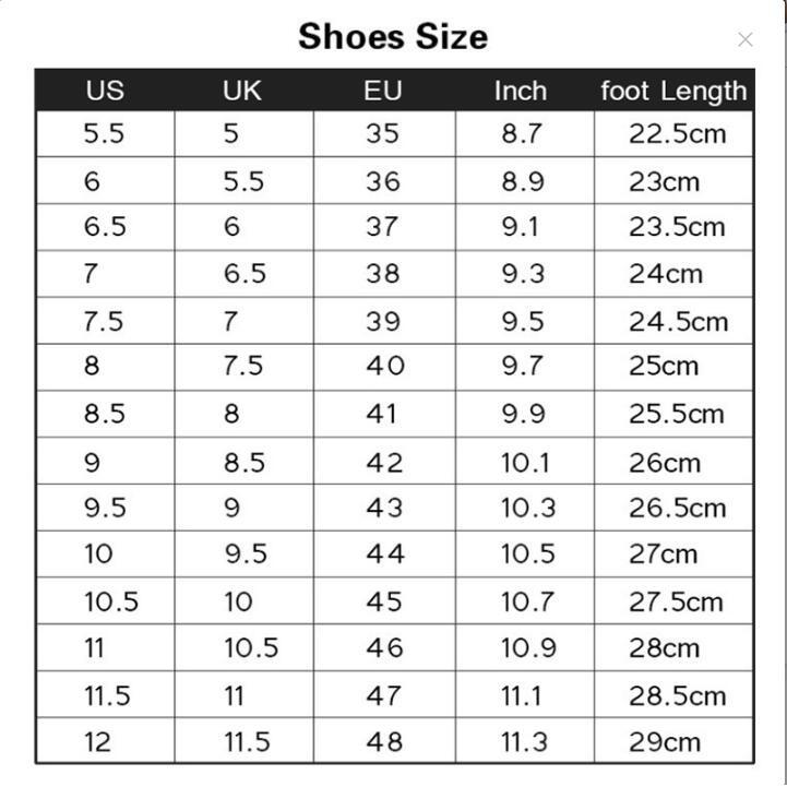 Size chart sandal new balance shop