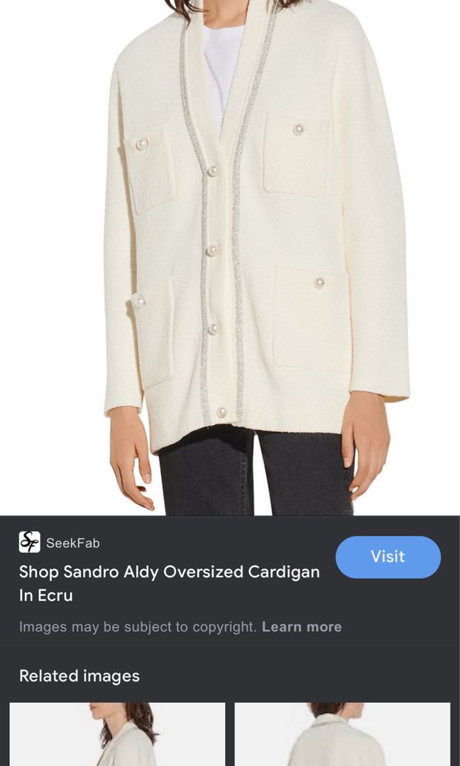 Sandro Paris White Aldy Cardigan 白針織 