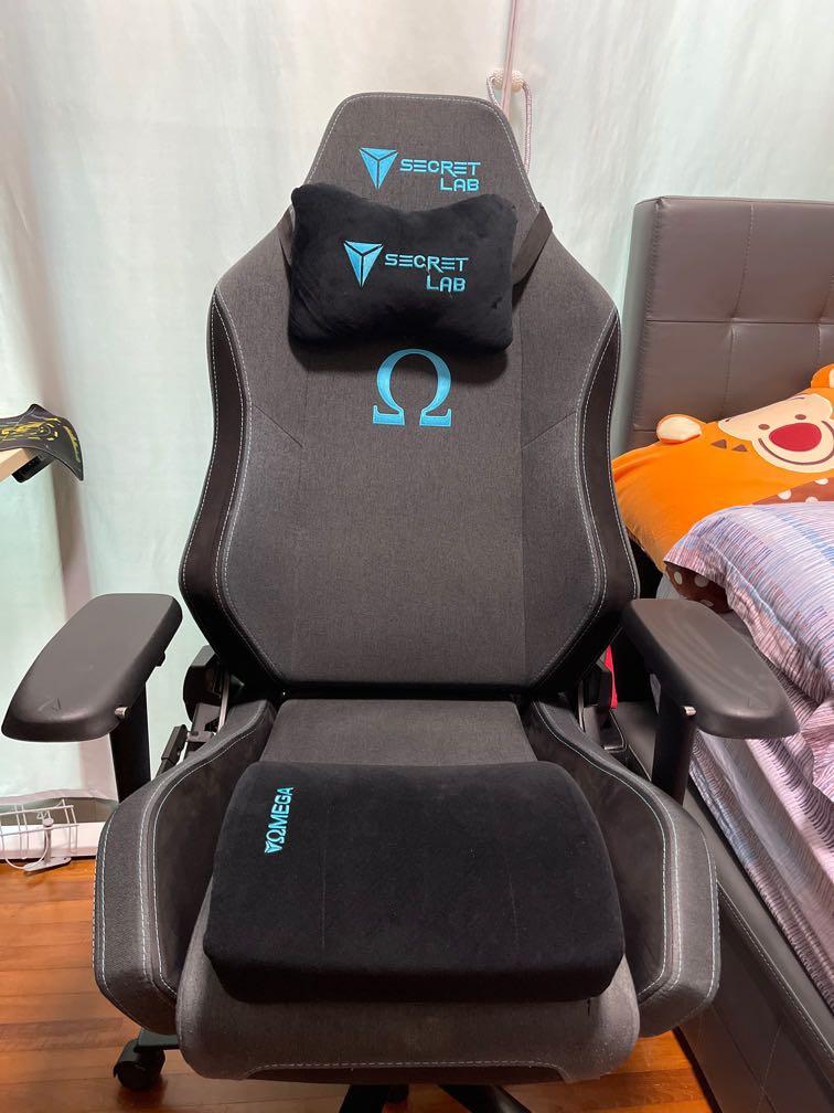 SECRETLAB omega charcoal blue softweave fabric, Furniture & Home Living