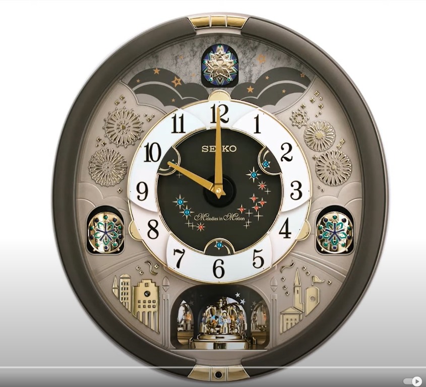 Seiko clock sale with swarovski crystals