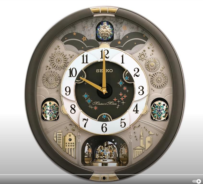 Seiko clock with swarovski crystals discount