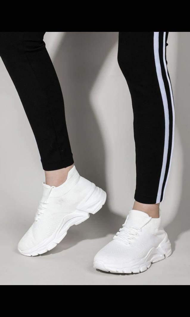 SHEIN Lace Up Decor Knit Chunky Sneakers Women s Fashion