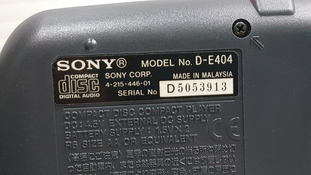 Sony Walkman D-E404 CD 隨身聽 Sony D-E404 CD 隨身聽