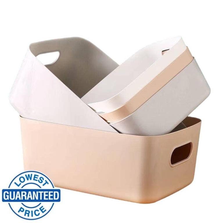 Storage Basket DESKTOP PLASTIC BOX ORGANIZER (Category: Storage Boxes & Baskets) located in Manila. Submitted by affordshopz (Listing ID 1138480702, Image 3). Description: Product Name: Desktop Storage Box Material: PP Color: white, apricot, gray Category: Storage Box ★Size： S：19.3*13.5*7.3cm : 130PHP M: 23.5*16*10cm : 150PHP Whole sale avilable lower price PM ★Features: It can better store things at home, making the desktop or other places more 