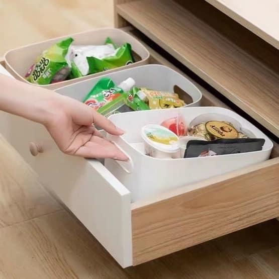 Storage Basket DESKTOP PLASTIC BOX ORGANIZER (Category: Storage Boxes & Baskets) located in Manila. Submitted by affordshopz (Listing ID 1138480702, Image 2). Description: Product Name: Desktop Storage Box Material: PP Color: white, apricot, gray Category: Storage Box ★Size： S：19.3*13.5*7.3cm : 130PHP M: 23.5*16*10cm : 150PHP Whole sale avilable lower price PM ★Features: It can better store things at home, making the desktop or other places more 