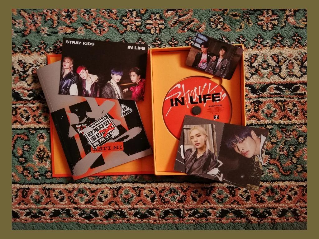 Stray Kids In Life Standard Edition (Orange Version) (Category: K-Wave Merchandise) located in Antipolo. Submitted by tsimnida (Listing ID 1138458282, Image 1). Description: • unsealed but never been played • shipped directly from south korea 🇰🇷 • complete inclusions: ‣ photobook ‣ cd ‣ outbox ‣ postcard ‣ unit (Vocal Racha) photocard ‣ individual (Hyunjin) photocard ‣ folded card (I.N. / Jeongin).
