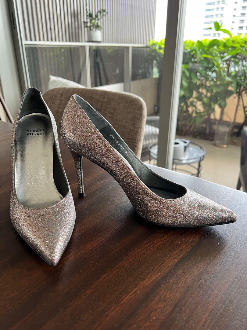 Stuart Weitzman glitter heels Women s Fashion Footwear Heels on