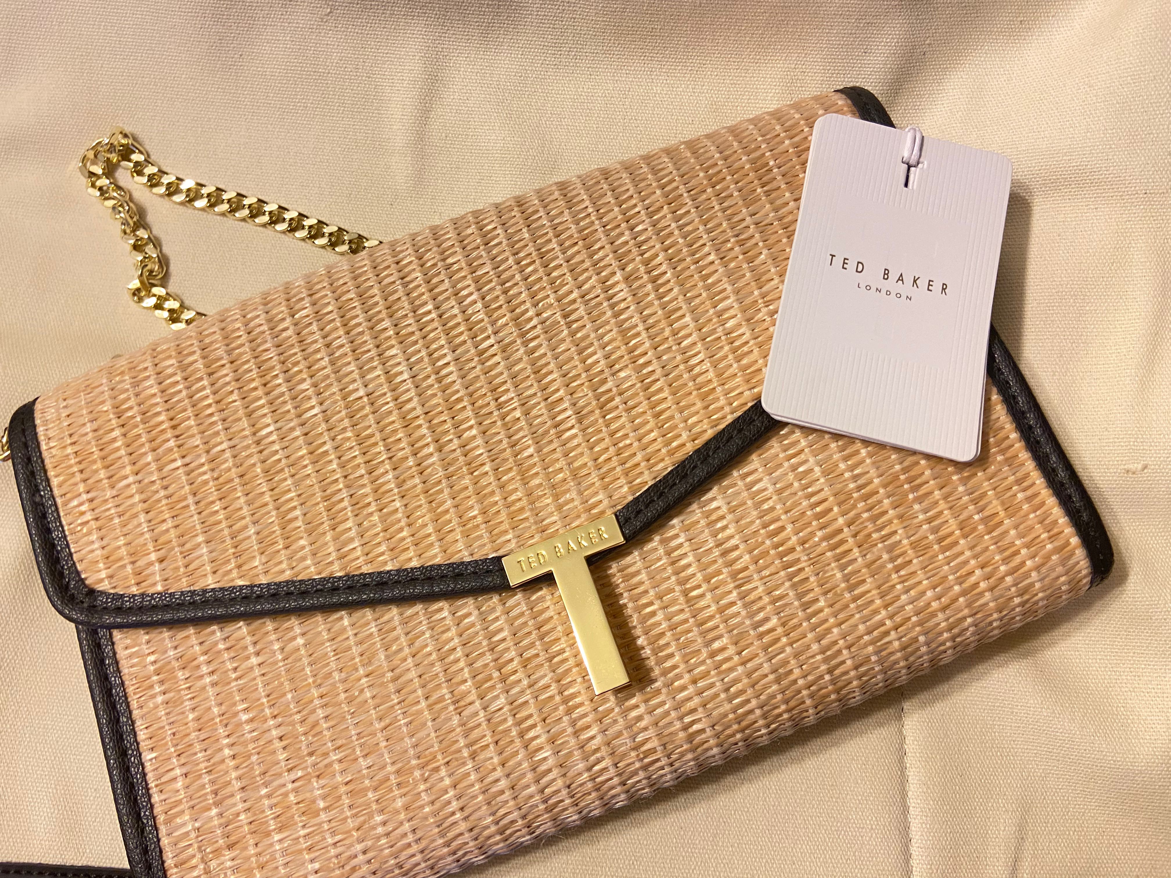 Ted baker shop straw clutch