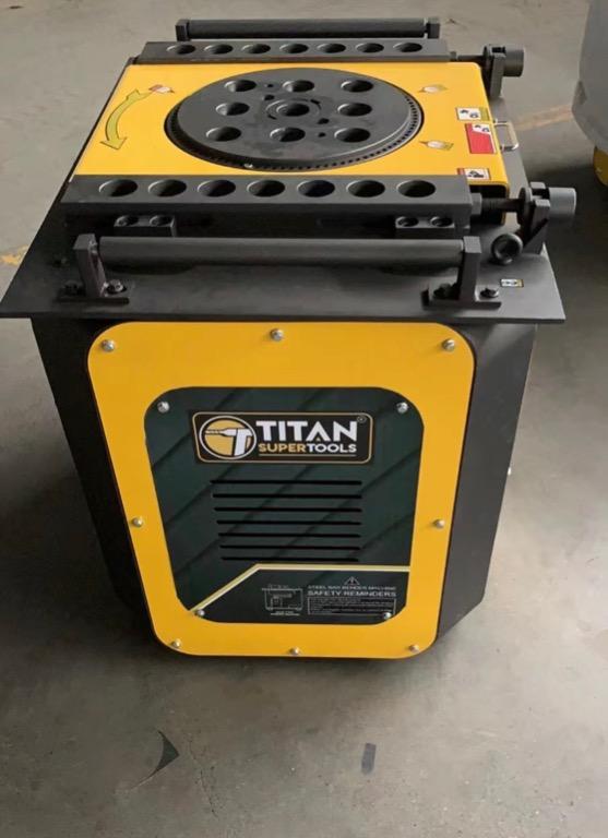 Titan Rebar Bender Machine (Category: Construction Tools & Equipment) located in Manila. Submitted by joeyroque09 (Listing ID 1138393895, Image 1). Description: 09177110098 Bar Bender Machine Capacity: 32mm 4kw BRAND: Titan Made in Taiwan .