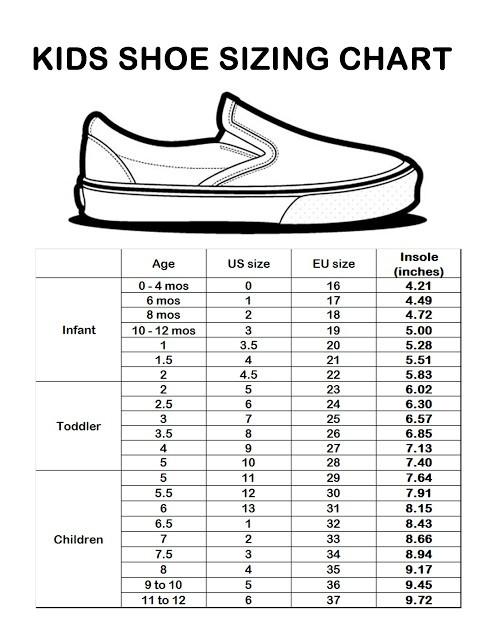 Toms youth size chart online