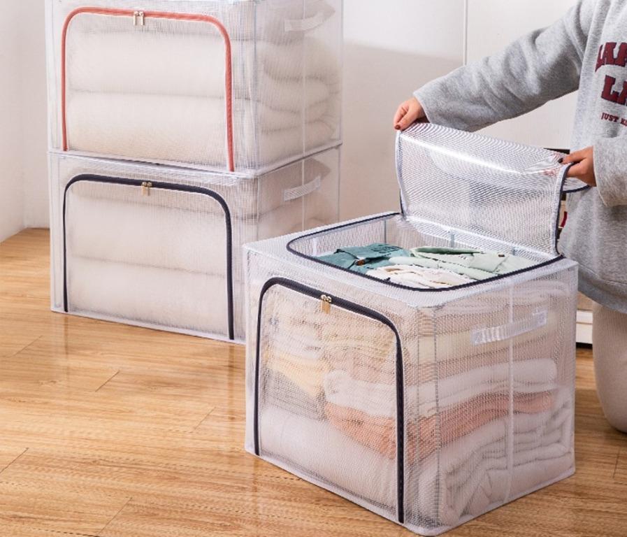 Folding Underbed Storage Box with Lid for Wardrobe Green Collapsible Garment Storage Box with Lid 60L Folding Underbed Storage Box with Lid for Wardrobe Green Collapsible Garment Storage Box with Lid 60L